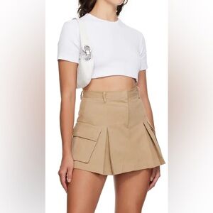 ✨ Tan Pleated Cargo Mini Skirt ✨